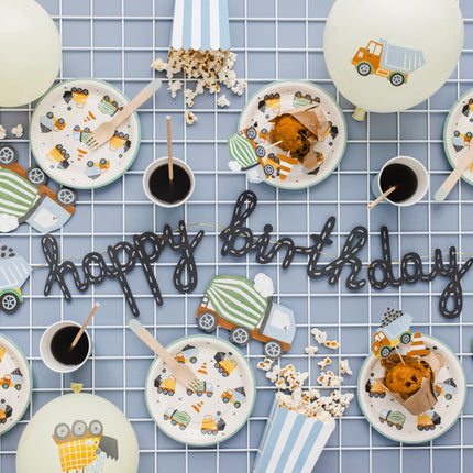Girlianda "Happy Birthday" tema "Statybinės mašinos", 2 m