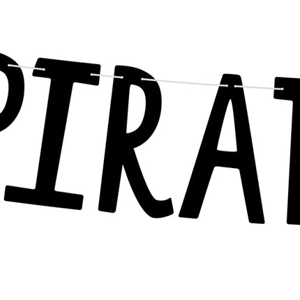 Vėliavėlių girlianda "Piratų vakarėlis", juoda, 14x100 cm
