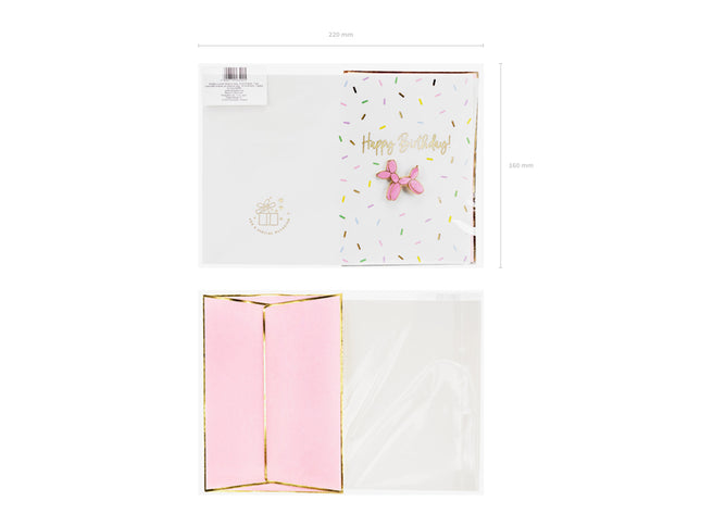 Atvirukas su smeigtuku "Rožinis Šuniukas"