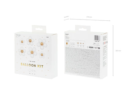 Balionų rinkinys "Baltos Gėlytės", 40-50 cm