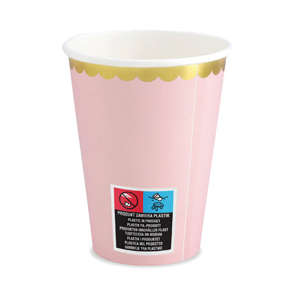 Puodeliai, šviesiai rožinės spalvos, 220 ml (6 vnt.)