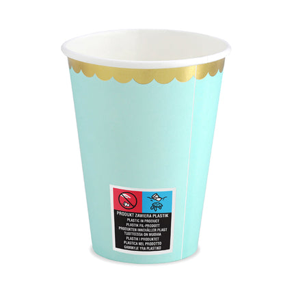 Puodeliai, mėtinės spalvos, 220 ml (6 vnt.)