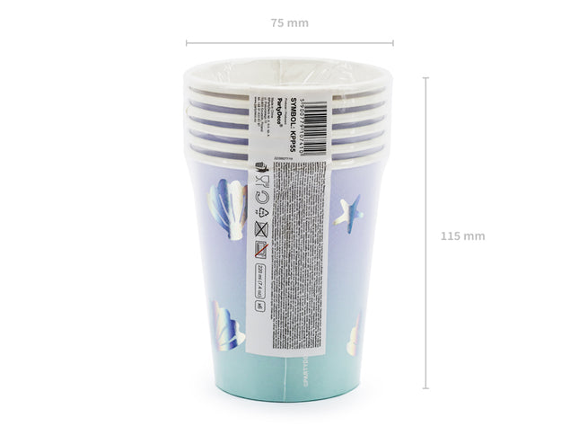 Popieriniai puodeliai "Vandens gelmėse", 220 ml (6 vnt.)