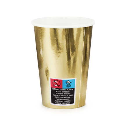 Puodeliai, aukso spalvos, 220 ml (6 vnt.)