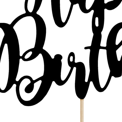 Torto viršūnėlė "Happy Birthday", juodos spalvos, 22,5 cm