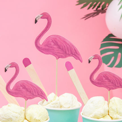 Torto ar keksiukų viršūnėlės "Aloha - Flamingai" (6 vnt.)