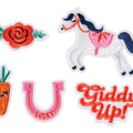 Tekstiliniai ženkliukai "Giddy up" (5 vnt.)