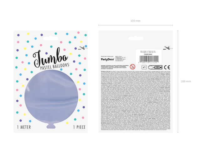 Apvalus balionas 1m, Pastelinė šviesiai alyvinė