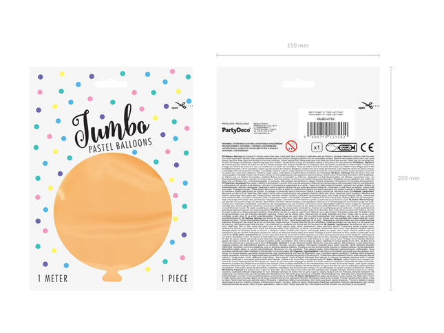 Apvalus balionas 1m, Pastelinė šviesiai persikų