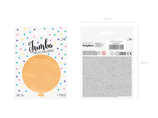 Apvalus balionas 60cm, Pastelinė šviesiai persikų