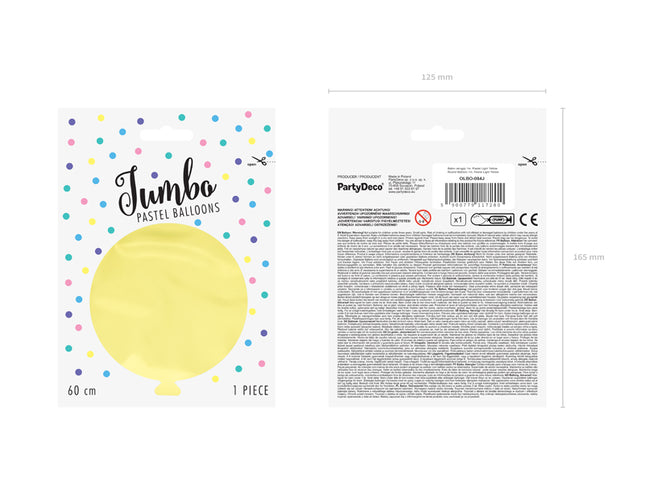 Apvalus balionas 60cm, Pastelinė šviesiai geltona