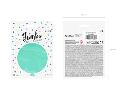 Apvalus 60 cm balionas, Pastelinė šviesiai mėtinės spalvos