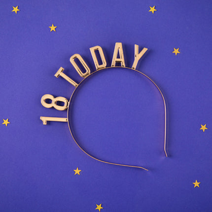 Galvos aksesuaras "18 Today", auksinės spalvos