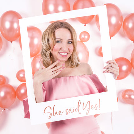 Nuotraukų rėmelis "She said yes" (Ji pasakė Taip!), baltas