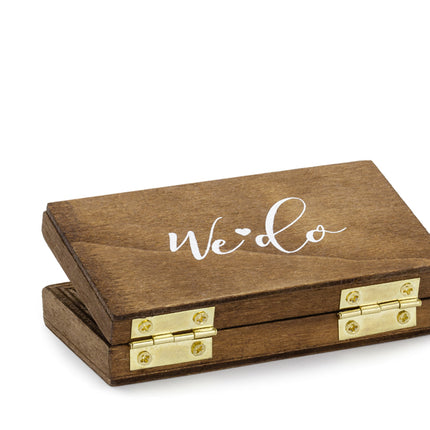 Vestuvinių žiedų dėžutė, medinė