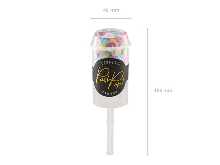 Konfeti "Push Pop" stumiamas, įvairių spalvų miksas
