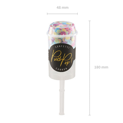 Konfeti "Push Pop" stumiamas, įvairių spalvų miksas
