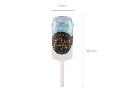 Konfeti "Push Pop" stumiamas, melsvos spalvos miksas
