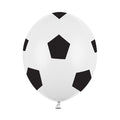 Lateksiniai stiprūs balionai „Futbolas“. Baltos spalvos, dydis apie 30 cm. Penkių pusių juoda spauda. Rinkinyje 6 vnt. balionų.