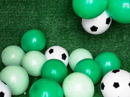 Lateksiniai balionai „Futbolas“, 30 cm, balta (6 vnt.)