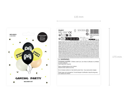 30 cm balionai, "Happy B-day", mišrus (6 vnt.)