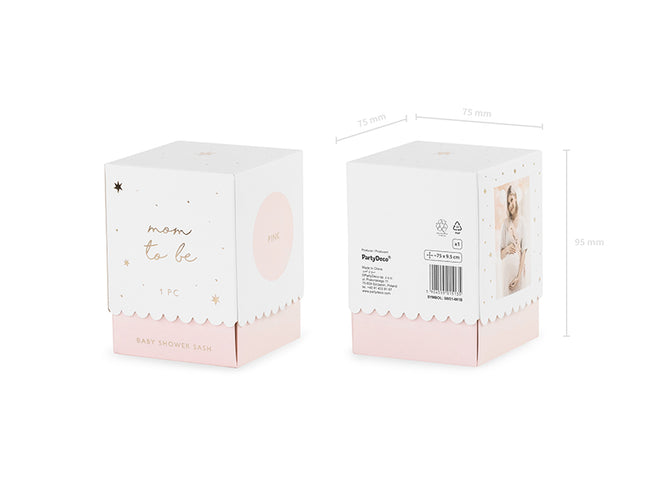 Juosta "Mom to be" (Būsimai mamai), šviesiai rožinė, 75 cm