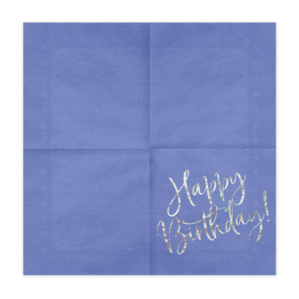 Servetėlės "Happy Birthday", tamsiai mėlynos, 33x33 cm (20 vnt.)