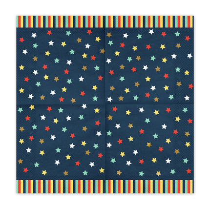 Servetėlės "Žvaigždės", 33x33 cm, tamsiai mėlynos (12 vnt.)