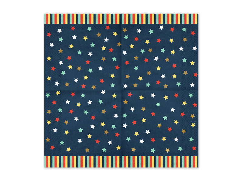 Servetėlės "Žvaigždės", 33x33 cm, tamsiai mėlynos (12 vnt.)