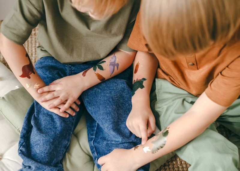 Laikinos tatuiruotės tema "Dinozaurai" (13 vnt.)
