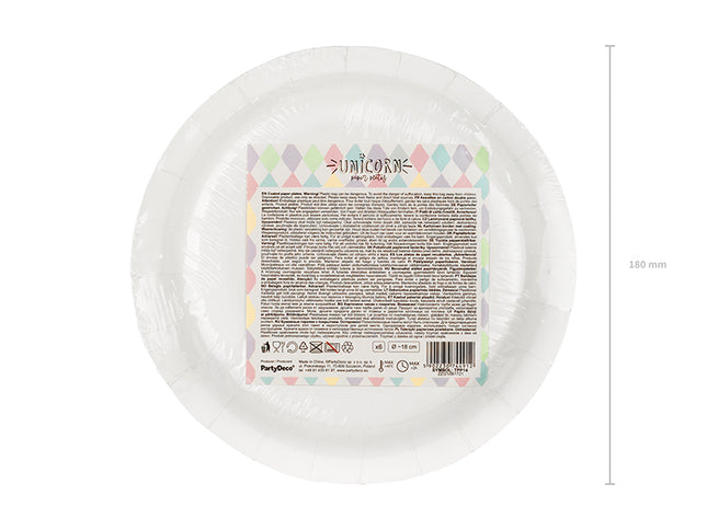 Lėkštės su žvaigždutėmis, įvairių spalvų, 18 cm (6 vnt.)