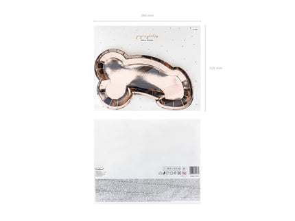 Lėkštės "Same penis forever", rožinio aukso, 26,5x15,5 cm (6 vnt.)