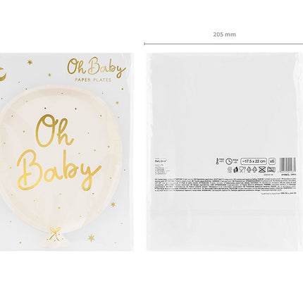 Vienkartinės lėkštės "Oh baby" (6 vnt.)