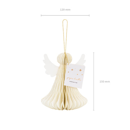 Pakabinama popierinė dekoracija - "Angelas", korio formos, rausva, 15 cm