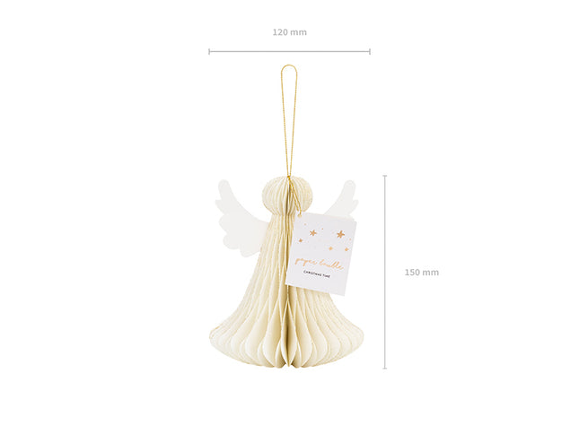 Pakabinama popierinė dekoracija - "Angelas", korio formos, rausva, 15 cm