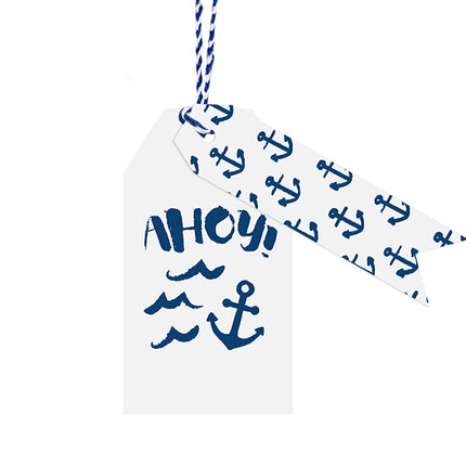 Dovanų etiketės "Ahoy" (6 vnt.)