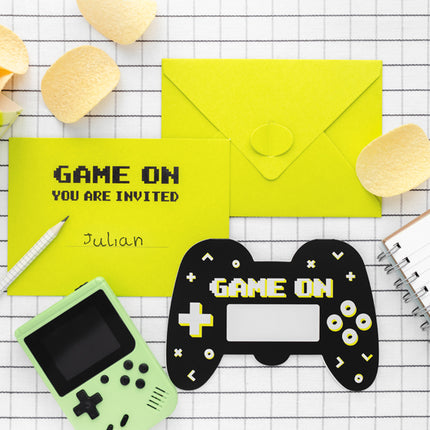 Popieriniai kvietimai "Gamepad" (6 vnt.)