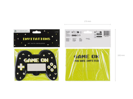 Popieriniai kvietimai "Gamepad" (6 vnt.)