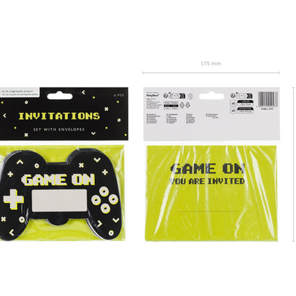 Popieriniai kvietimai "Gamepad" (6 vnt.)